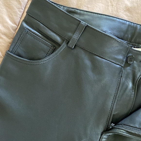 ANNE KLEIN LEATHER PANTS SZ 12 BLACK NWT - Picture 10 of 11